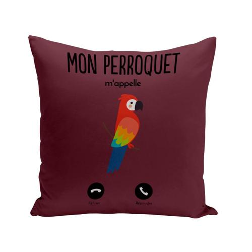 Housse De Coussin 40x40 Cm Mon Perroquet M'appelle Oiseau Passion Tropical