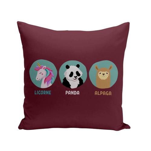 Housse De Coussin 40x40 Cm Licorne Panda Alpaga Animaux Mignon