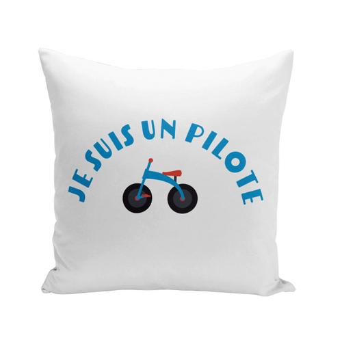 Housse De Coussin 40x40 Cm Je Suis Un Pilote Tricycle Vélo Bébé Enfant