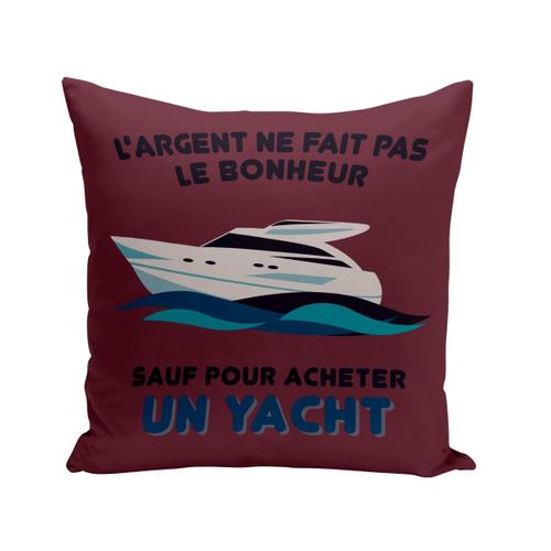 Housse De Coussin 40x40 Cm Yacht - L'argent Ne Fait Pas Le Bonheur Luxe Bateau