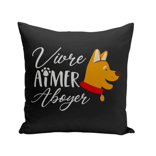 Housse De Coussin 40x40 Cm Vivre Aimer Aboyer Chien Animaux De Compagnie