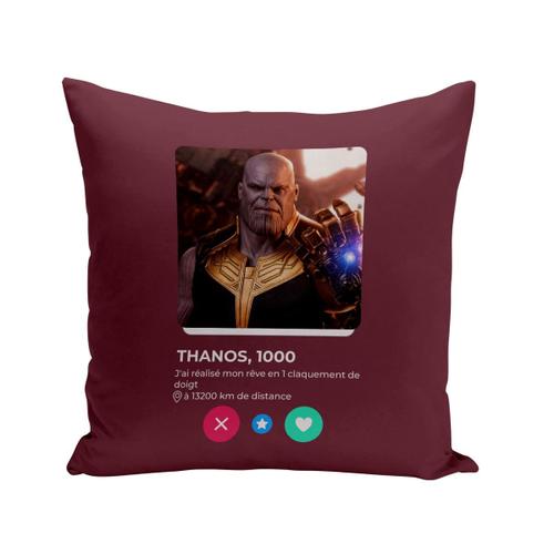 Housse De Coussin 40x40 Cm Thanos Réseau Social Rencontre Amour Bd Comics