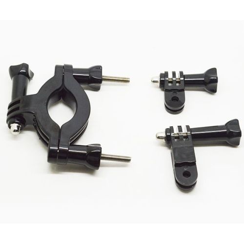 vhbw Support guidon moto compatible avec GoPro Hero Motorsports, Naked, Surf actioncam - avec bras pivotants