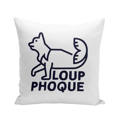 Housse De Coussin 40x40 Cm Loup-Phoque Humour Animaux Loufoque Jeu De Mot