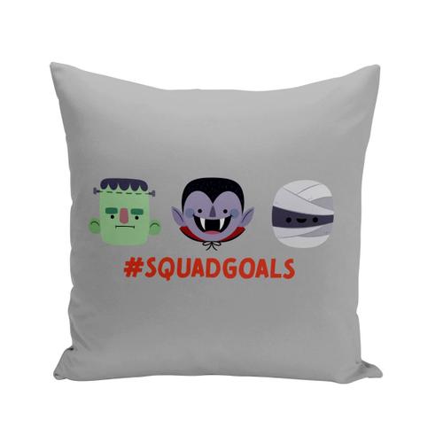 Housse De Coussin 40x40 Cm Squad Goals Petits Monstres Halloween Vampire Zombie Momie