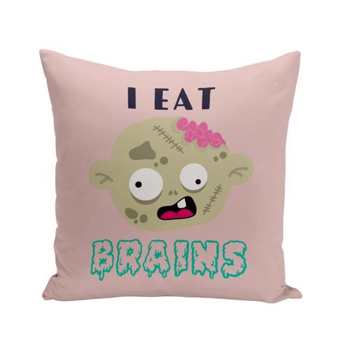 Housse De Coussin 40x40 Cm I Eat Brains Zombie Halloween Peur Horreur