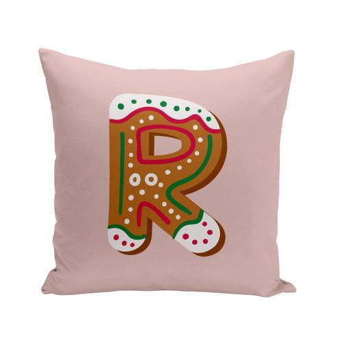 Housse De Coussin 40x40 Cm R Romain Rose Lettre Alphabet Prénom Noel Enfant