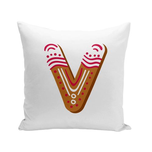 Housse De Coussin 40x40 Cm V Valentin Victor Lettre Alphabet Prénom Noel Enfant