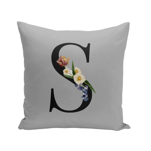 Housse De Coussin 40x40 Cm S Sylvia Stéphanie Sarah Sophie Lettre Alphabet Prénom Fleurs