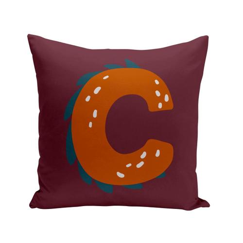 Housse De Coussin 40x40 Cm C Camille Clara Lettre Prénom Dinosaure Dessin Enfant