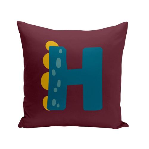 Housse De Coussin 40x40 Cm H Hugo Héloise Lettre Prénom Dinosaure Dessin Enfant