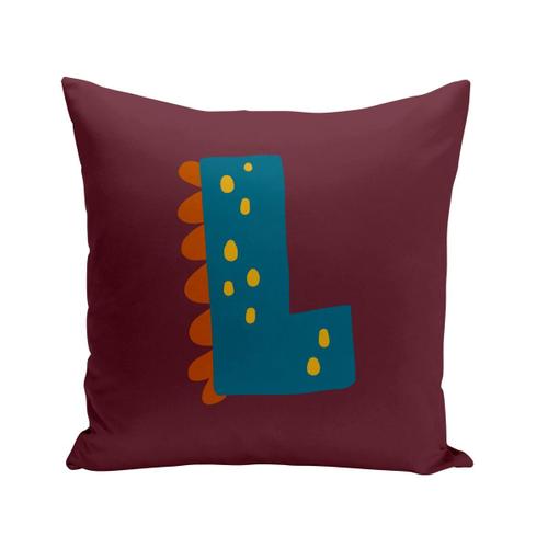 Housse De Coussin 40x40 Cm L Lena Lucas Lettre Prénom Dinosaure Dessin Enfant