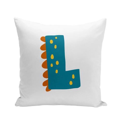 Housse De Coussin 40x40 Cm L Lena Lucas Lettre Prénom Dinosaure Dessin Enfant