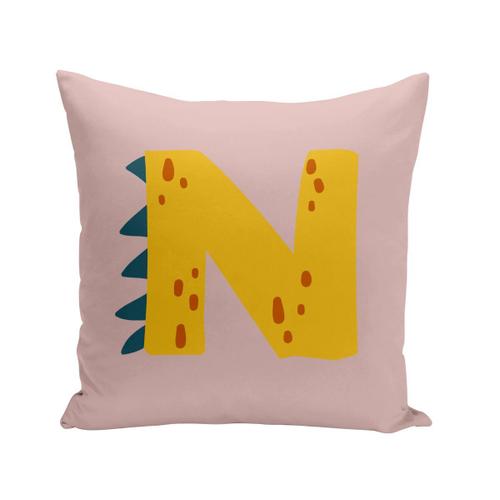 Housse De Coussin 40x40 Cm N Noe Nathan Lettre Prénom Dinosaure Dessin Enfant