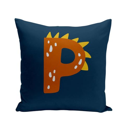 Housse De Coussin 40x40 Cm P Pia Paul Lettre Prénom Dinosaure Dessin Enfant