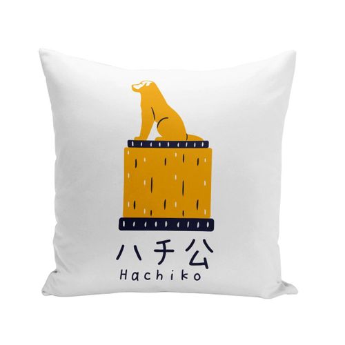 Housse De Coussin 40x40 Cm Hachiko Chien Statue Japon Asie Culture