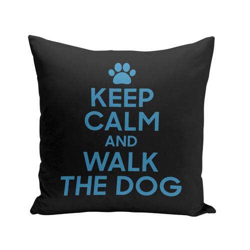 Housse De Coussin 40x40 Cm Keep Calm And Walk The Dog Parodie Chien Animaux