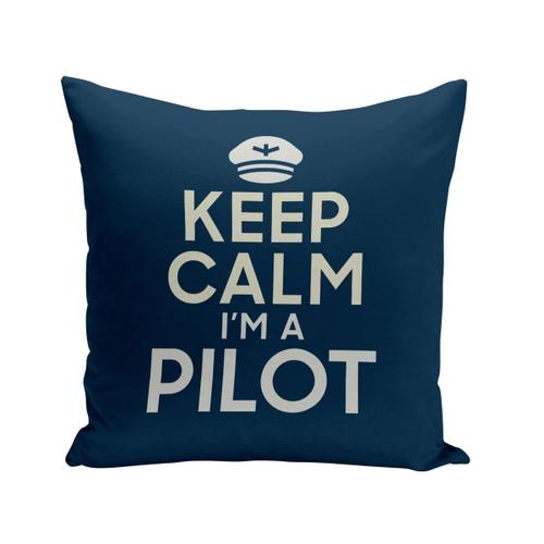 Housse De Coussin 40x40 Cm Keep Calm I'm A Pilot Parodie Métier Job Pilote Avion