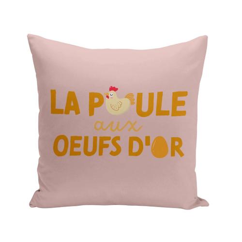 Housse De Coussin 40x40 Cm La Poule Aux Oeufs D'or Enfant Animaux Argent