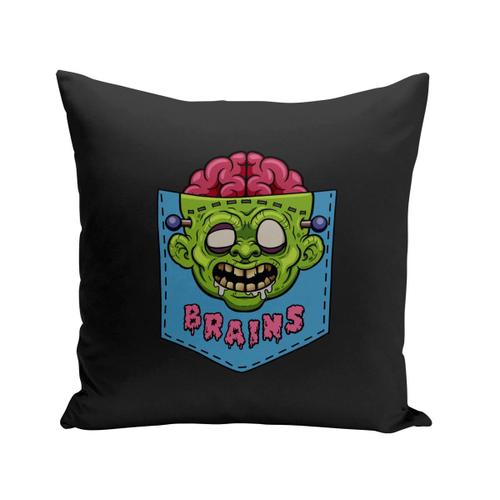 Housse De Coussin 40x40 Cm Zombie Brains Poche Surprise Halloween Dessin