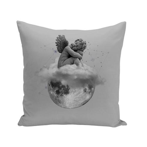 Housse De Coussin 40x40 Cm Ange De La Lune Collage Art Surréalisme Sculpture