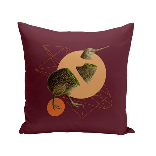 Housse De Coussin 40x40 Cm Kiwi Oiseau Fruit Collage Art Surréalisme Humour