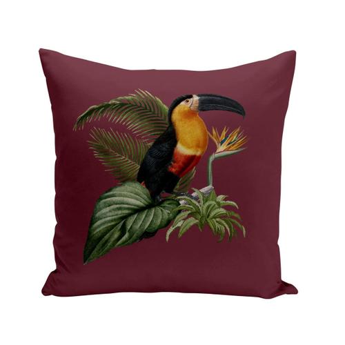 Housse De Coussin 40x40 Cm Ara Oiseau Tropical Exotique Jungle Toucan Perroquet