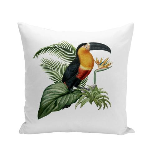 Housse De Coussin 40x40 Cm Ara Oiseau Tropical Exotique Jungle Toucan Perroquet