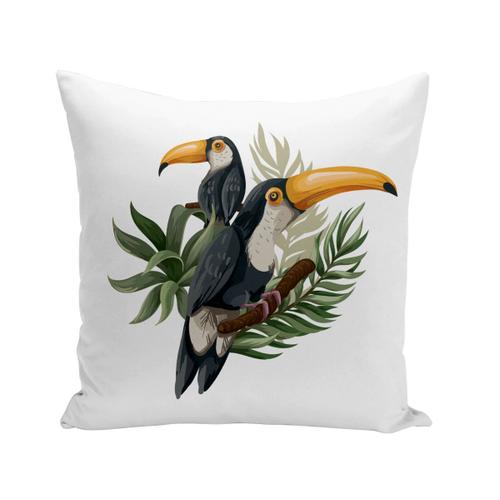 Housse De Coussin 40x40 Cm Toucan Perché Arbre Tropical Exotique Jungle Oiseau