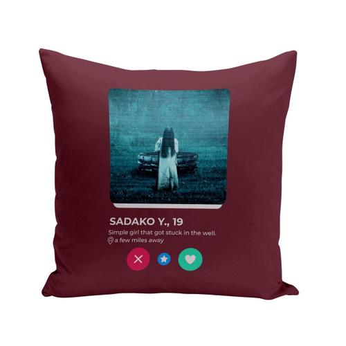 Housse De Coussin 40x40 Cm Sadako Yamamura Réseau Social Rencontre Manga Anime Comics