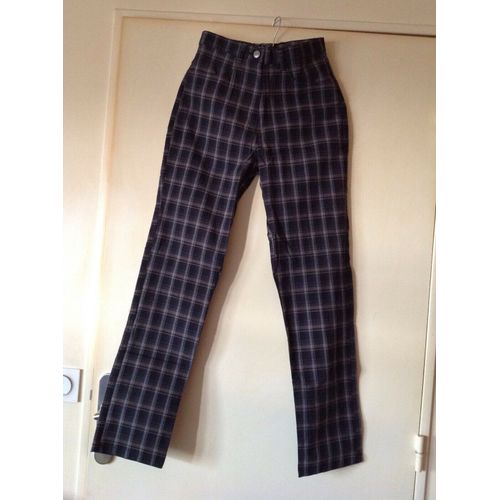 Pantalon Droit Style Écossais À Carreaux Neuf Taille S