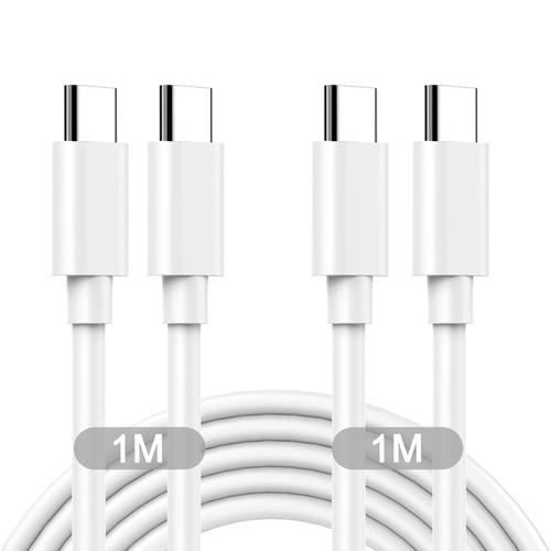 Cable iPhone 15 1M Lot de 2, Cable USB C vers USB C 1M Cable USB C Charge Rapide Cable Type C PD 60W/3A Cordon USB C vers USB C Cable Chargeur pour iPhone 15 Pro Max/15 Plus/15,iPad Pro/Air/Mini 6