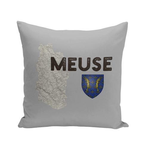 Coussin 40x40 Cm Meuse 55 Departement Bar-Le-Duc Carte Ancienne Est France