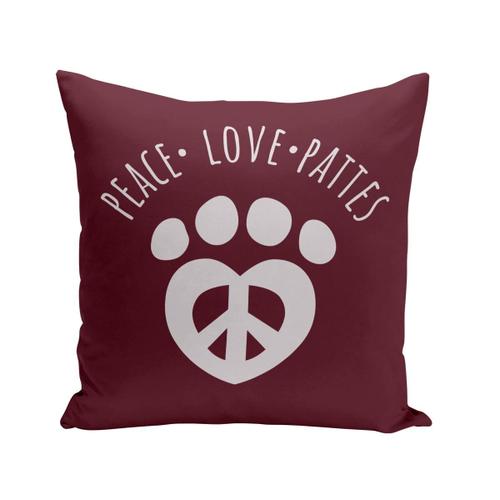 Coussin 40x40 Cm Peace Love Pattes Chat Chien Animaux De Compagnie