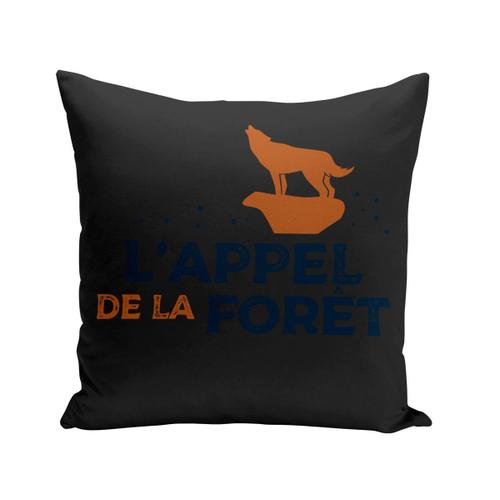 Coussin 40x40 Cm L'appel De La Forêt Nature Loup Rando Voyage