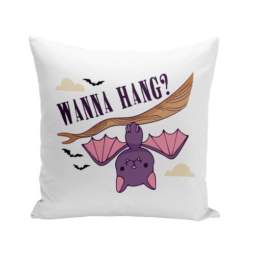 Coussin 40x40 Cm Wanna Hang ? Chauve Souris Halloween Dessin Mignon