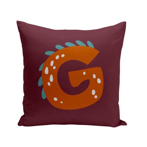 Coussin 40x40 Cm G Gabriel Gael Lettre Prénom Dinosaure Dessin Enfant