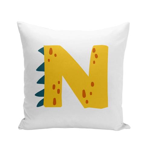 Coussin 40x40 Cm N Noe Nathan Lettre Prénom Dinosaure Dessin Enfant