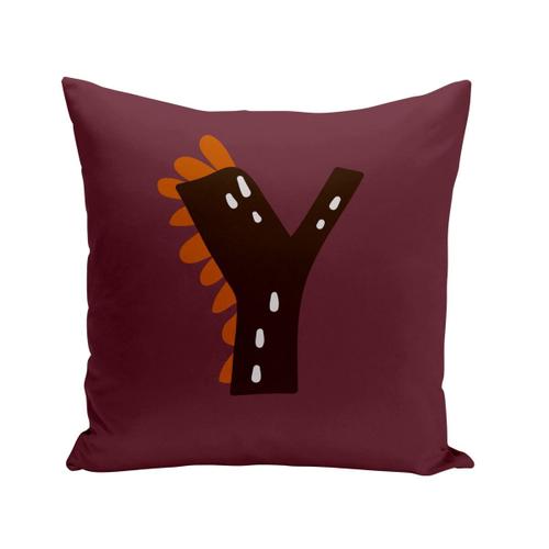 Coussin 40x40 Cm Y Younes Yasmina Lettre Prénom Dinosaure Dessin Enfant