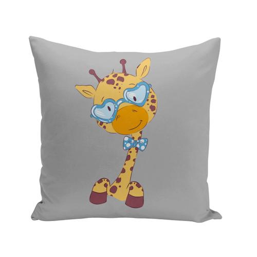 Coussin 40x40 Cm Girafe Hippie Mignon Dessin Illustration Originale