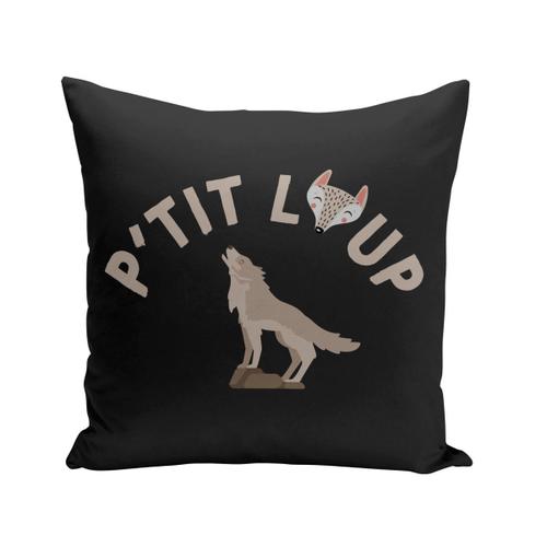 Coussin 40x40 Cm P'tit Loup Animal Sauvage Nature