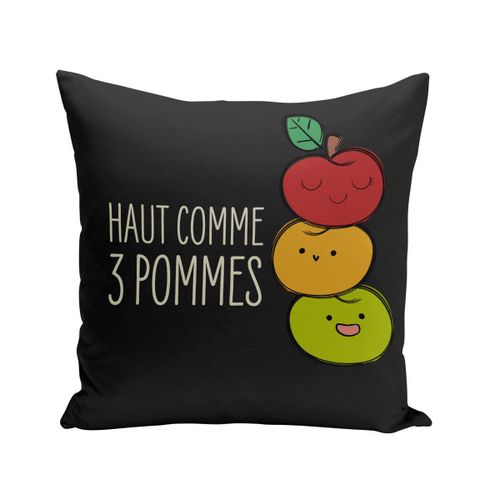 Coussin 40x40 Cm Haut Comme 3 Pommes Expression Fruits Enfant