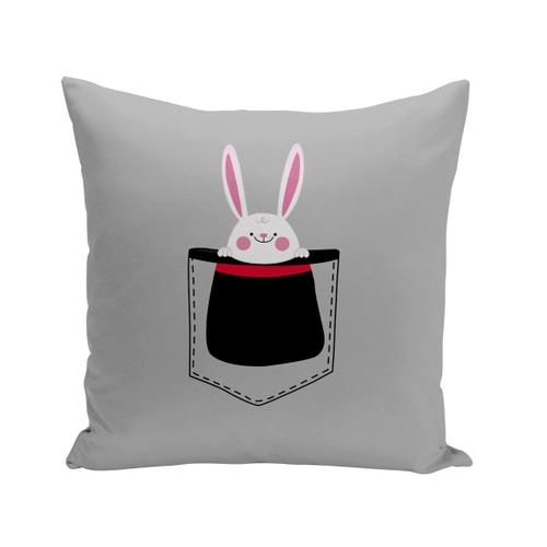 Coussin 40x40 Cm Poche Surprise Magique Magicien Lapin Dessin