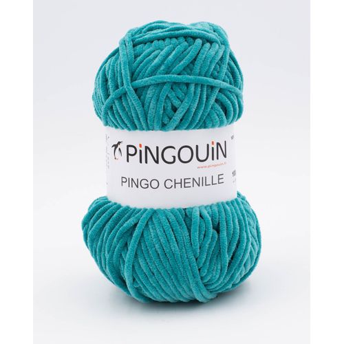 Pingouin - Pelote De Laine Pingo Chenille De 100g - Laine À Tricoter - 100% Polyester - Aiguille N°6 - Couleur Vert Canard