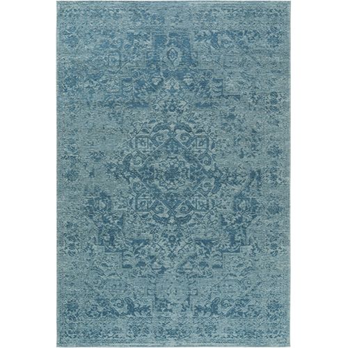 Tapis Vintage Tissé À Plat Tosca Bleu 155x235 Cm - Tapis Poil Ras / Effet Usé
