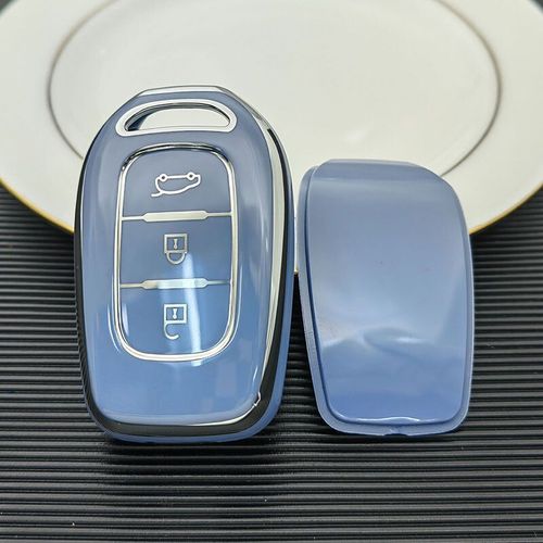 Coque De Clé De Voiture En Tpu Pour Dacia Logan,Coque À Distance,Porte-Clés,2021,Renault Twingo 3,Duster,Captur Logan,Décennie Kscenic - Type 3button Grey Cover
