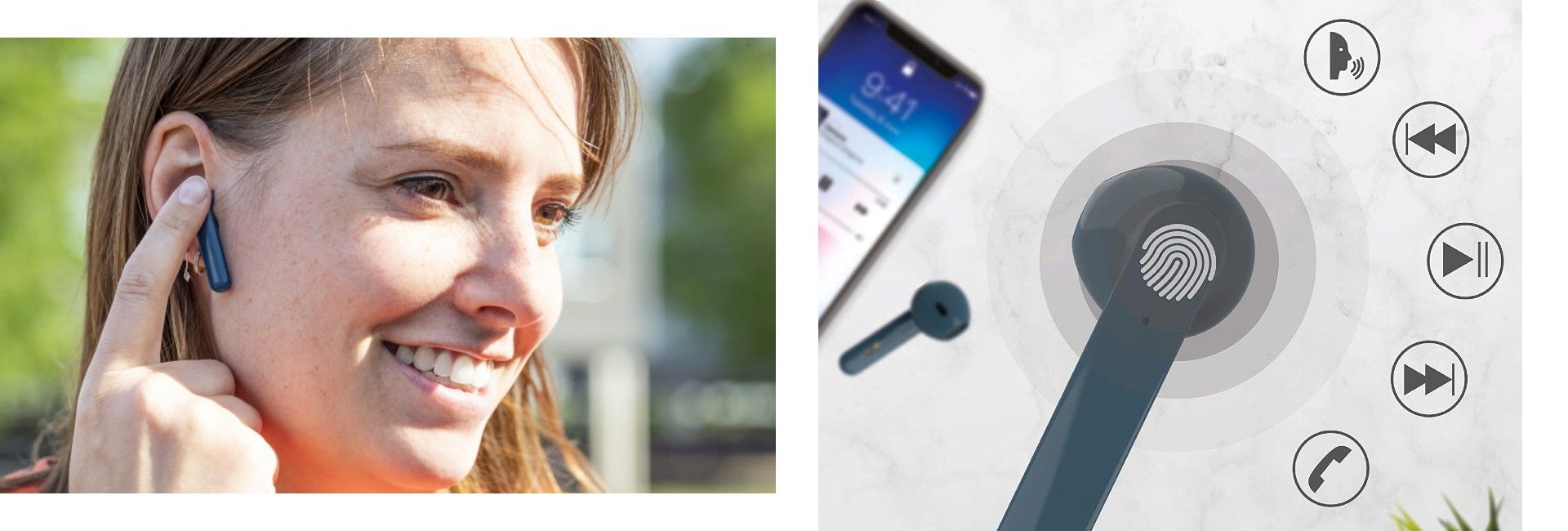 Trust Primo Touch couteurs Bluetooth sans Fil Bleu image 1 | Rakuten