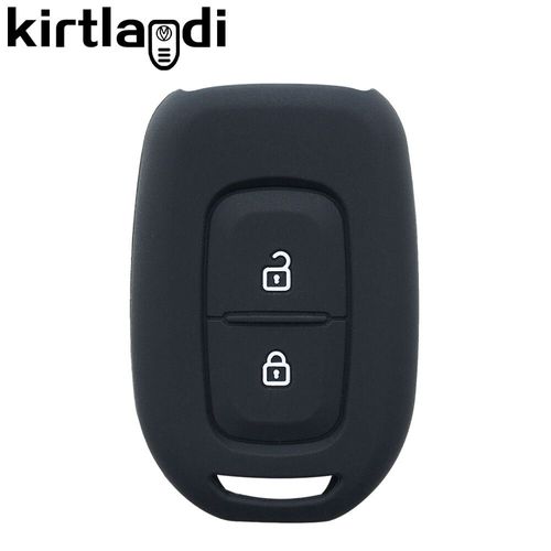 Silicone Porte - Clés De Voiture Housse De Clé Coque Cle Pour ¿¿¿¿! Dacia Sandéro Dépoussiéreur Le Chien Clients 5 La Société Twingo Logan ¿¿¿¿¿¿¿¿¿¿ - Type Black(2 Button)