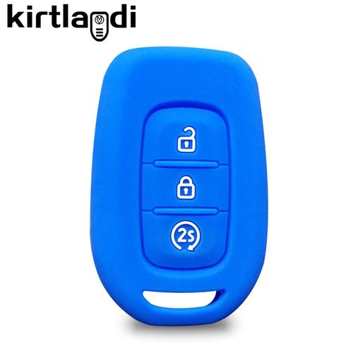 Silicone Porte - Clés De Voiture Housse De Clé Coque Cle Pour ¿¿¿¿! Dacia Sandéro Dépoussiéreur Le Chien Clients 5 La Société Twingo Logan ¿¿¿¿¿¿¿¿¿¿ - Type Blue B(3 Button)