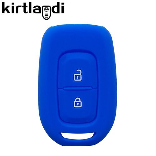 Silicone Porte - Clés De Voiture Housse De Clé Coque Cle Pour ¿¿¿¿! Dacia Sandéro Dépoussiéreur Le Chien Clients 5 La Société Twingo Logan ¿¿¿¿¿¿¿¿¿¿ - Type Blue(2 Button)